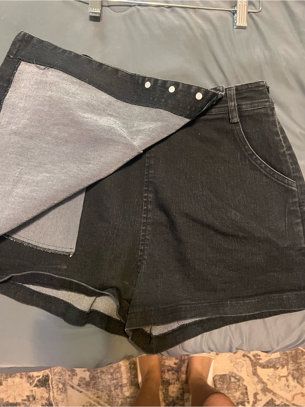 Wild Honey Black Button-Accent Mini Skort - Picture 3 of 4